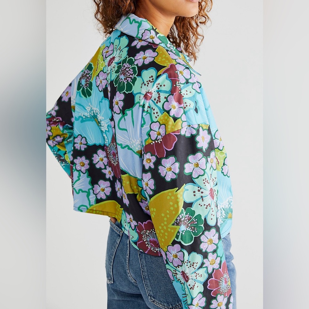 BALOU cropped organic shirt XS NWT